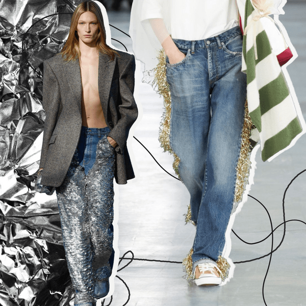 От золотистой мишуры до блестящей бахромы: акцентные джинсы — мастхэв лета 2024