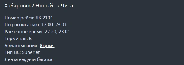 Источник: скриншот онлайн-табло аэропорта Читы / aerochita.ru