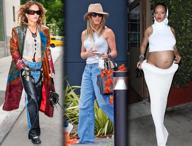 Рианна вернула эру fashion mama, Энистон и Мур устали от трендов: 40 стритстайл-звезд июля