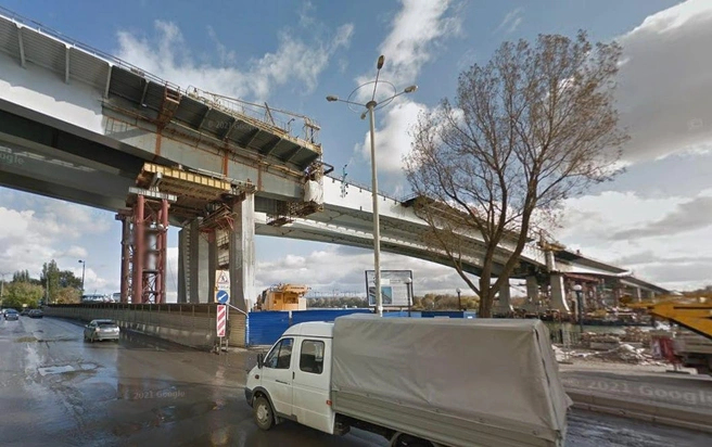 Ворошиловский мост достраивают | Источник: Google Maps