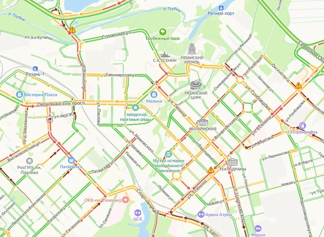 Рязань встала в 10-балльную пробку | ya62.ru