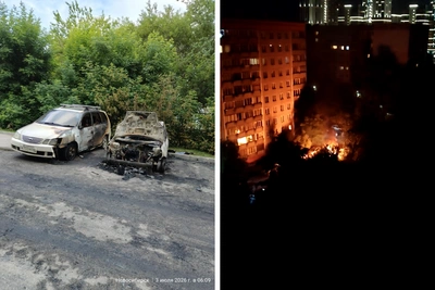 В Плехановском жилмассиве ночью сгорел автомобиль