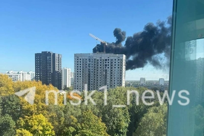 Крупный пожар в ЖК «Загорье» на юге Москвы