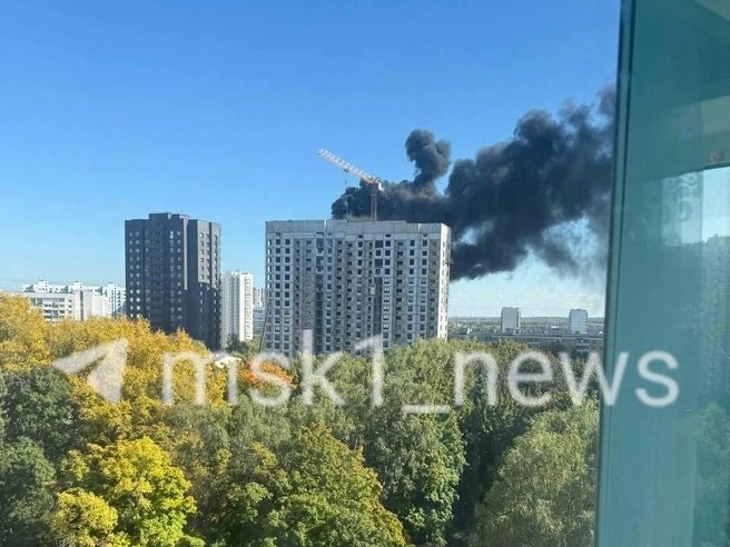 Пожар вспыхнул на юге Москвы | Источник: Z-Tower.Ru Chat / T.me