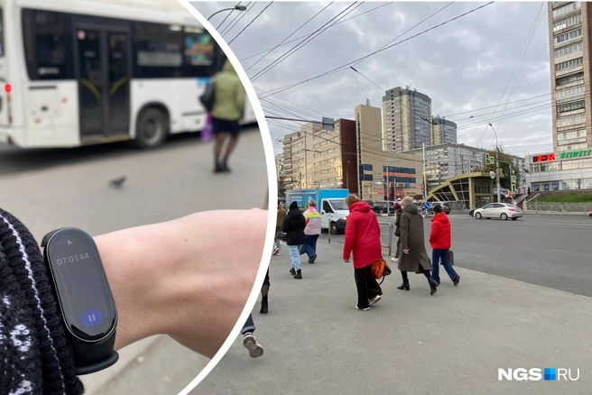 Утром автобус часто появляется на остановке | Источник: Анастасия Хрипушина/NGS.RU