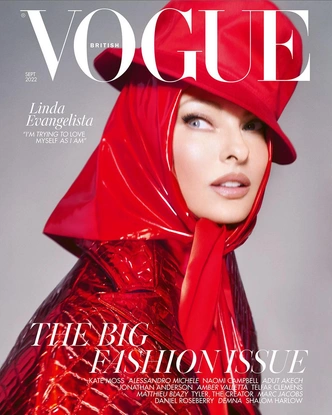 Обложка британского Vogue с Линдой Евангелистой, 2022 год. 