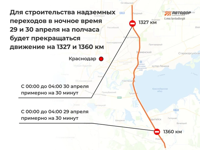 Схема перекрытия дороги | Источник: ГК «Автодор»
