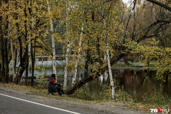 Жители города проводят свободное время за рыбалкой на прудах | Источник: Александр Куренной / 76.RU