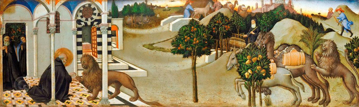 Это не ветка: 9 деталей картины Сано ди Пьетро «История святого Иеронима и льва»