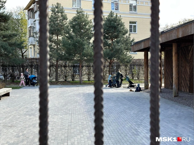 В саду рядом с музеем гуляют родители с колясками | Источник: Андрей Кузнецов / MSK1.RU