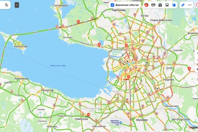Петербургские пробки выросли до 9 баллов