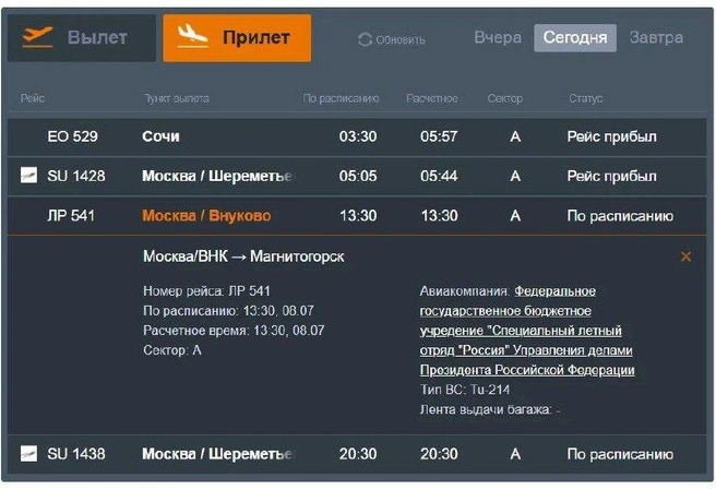 Простых пассажиров летный спецотряд «России» не возит | Источник: airmgn.ru