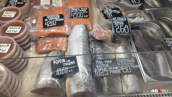 Цены на рыбной базе по Невежина | Источник: Алёна Кисель / 45.RU