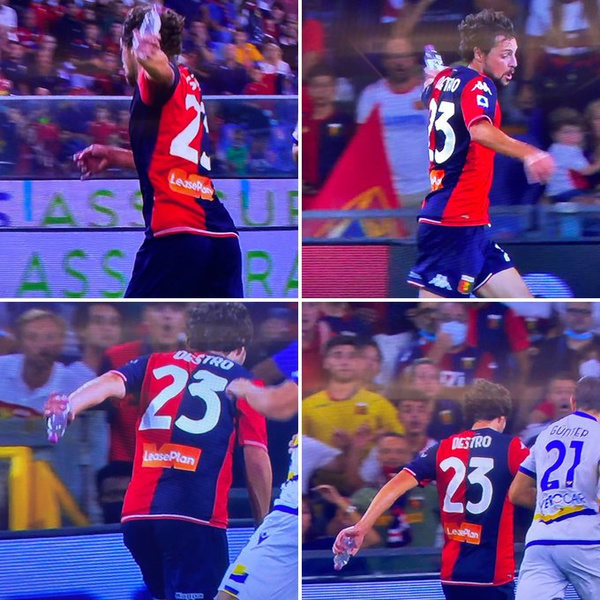 Футболист «Дженоа» Маттиа Дестро забил гол с бутылкой в руке — видео