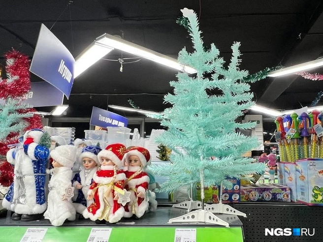 Елочки несколько кислотных оттенков&nbsp;— снова на прилавке | Источник: Настасья Медведева / NGS.RU