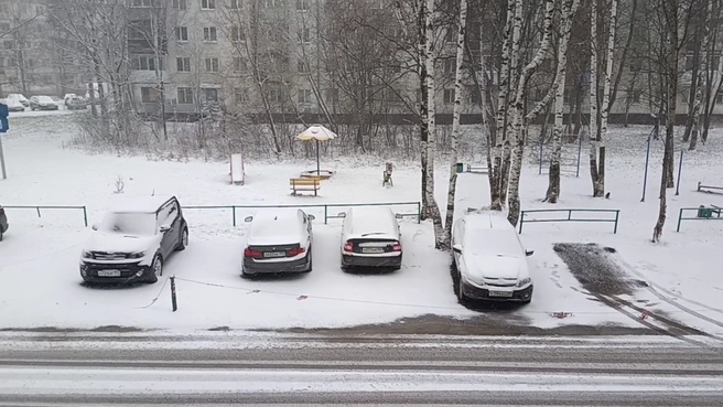 Некоторые автолюбители сегодня утром оставили свои машины под снегом во дворах | Источник: читательница 59.RU Елизавета