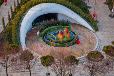 В Парке облаков открыли арт-объект в виде вулкана