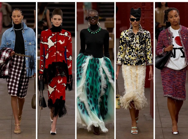 Твидовые, кислотные, клетчатые, кожаные, леопардовые, из лепестков и с бахромой: 30 юбок Chanel Métiers d’Art 2026