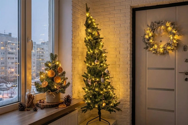 Создать новогоднюю атмосферу можно и без полного набора декора&nbsp;— достаточно проявить фантазию. | Источник: Юрий Орлов / NGS.RU