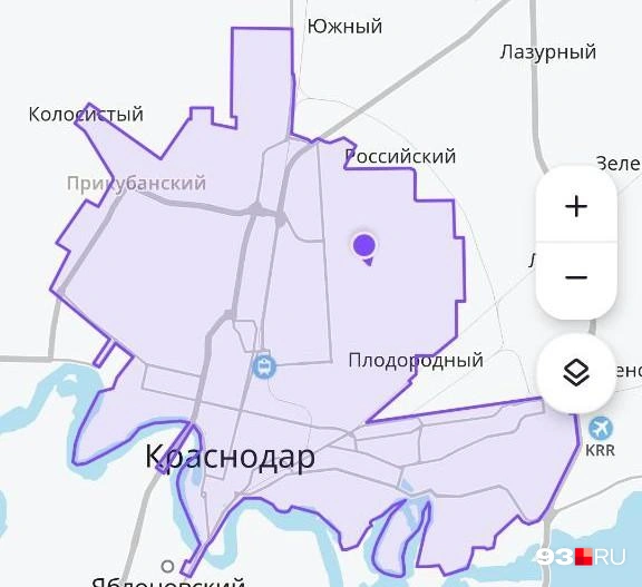 Карта города («Фиолетовый») | Источник: 93.RU