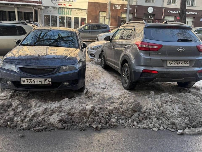 На этом участке тротуара в течение дня можно увидеть разных водителей. | Источник: Читательница Любовь