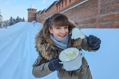 Trendy Ice Cream Made in Snowdrift at Nizhny Novgorod Kremlin – Video