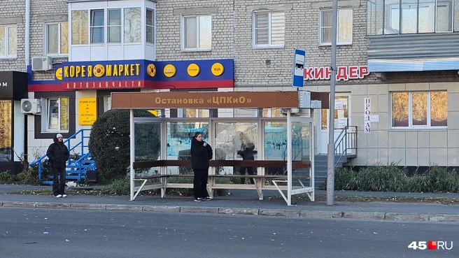 Новое место автобусной остановки | Источник: Дарья Никитченко / 45.RU