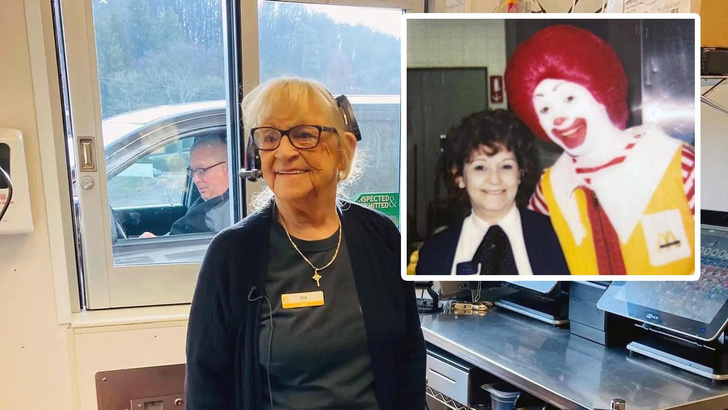 45 лет на кассе: как проводили на пенсию 84-летнюю сотрудницу ресторана быстрого питания