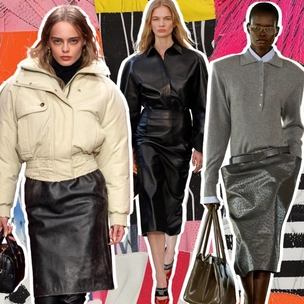 Идеально с курткой и пальто: как носить кожаную юбку-карандаш — красивый и теплый тренд зимы 2025/26