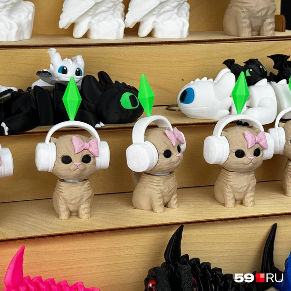 Этих котиков напечатали на 3D-принтере | Источник: Алексей Кожевников / 59.RU