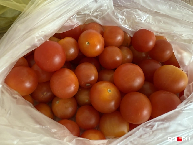 У помидорок не очень насыщенный вкус, но для салатов отличный вариант | Источник: Валерия Дульская / 93.RU