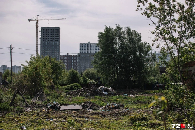Район ДОКа раньше состоял из частного сектора. С недавних пор там решили строить многоэтажки в рамках реновации | Источник: Ирина Шарова / 72.RU