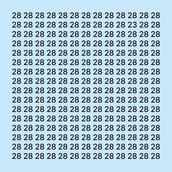 Если вы сможете найти число 23 за 5 секунд, то можете считать себя непризнанным гением