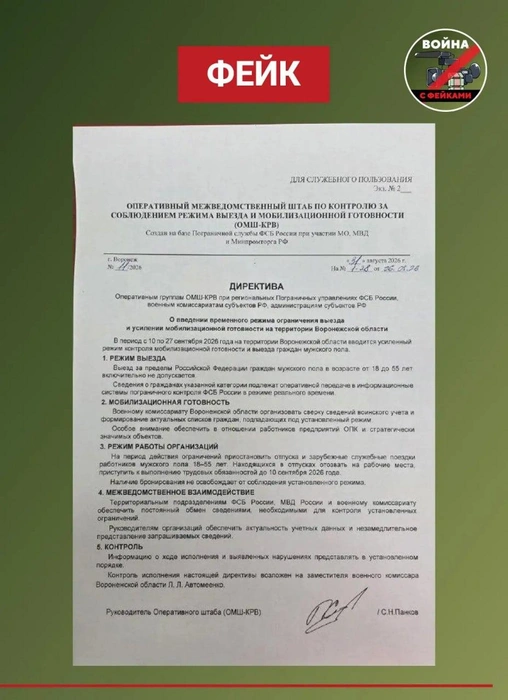 Источник: «Война с фейками. Воронежская область» / T.me