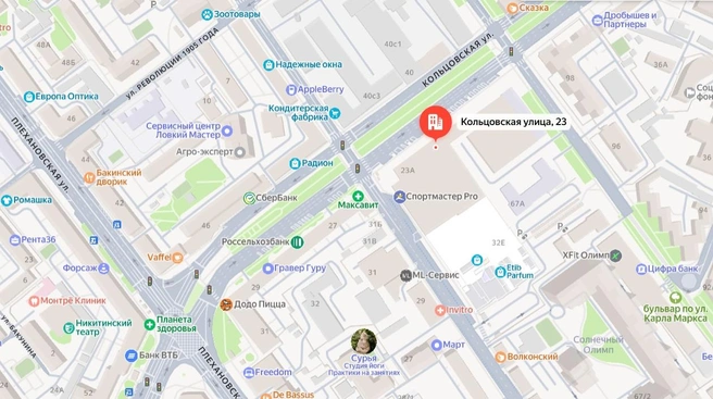 Авария произошла недалеко от кондитерской фабрики | Источник: Яндекс.Карты / yandex.ru/maps