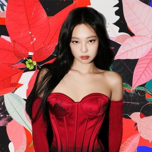 Нюд с яркими губами: идея модного макияжа на Новый год 2026 от Дженни из BLACKPINK