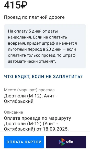 Оплатить проезд онлайн можно сразу по кнопке в приложении | Источник: мобильное приложение «Штрафы»