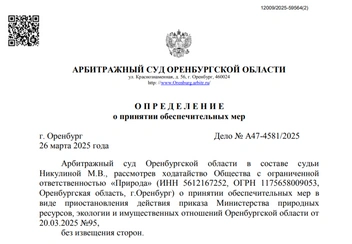 Ходатайство рассмотрено 26 марта | Источник: Арбитражный суд Оренбургской области