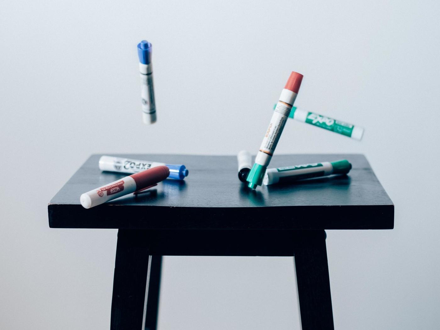 Markers on Table free