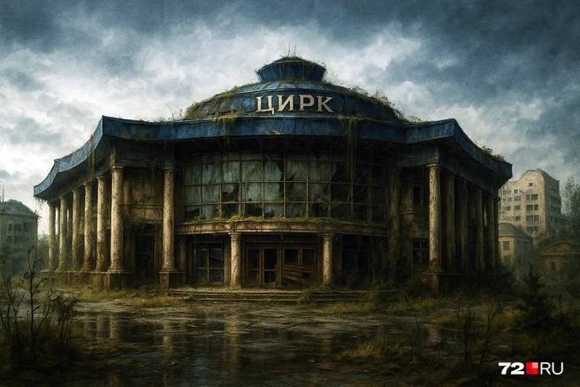 Тут всё понятно без слов (но благодаря надписи). Цирк, в котором никто не выступает. Совсем | Источник: Ирина Шарова, Полина Авдошина / 72.RU