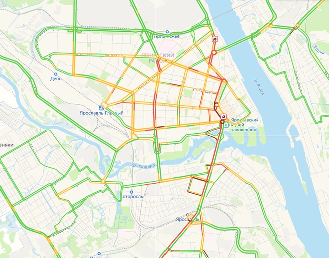 В центре города несколько аварий | Источник: «Яндекс.Карты»