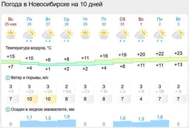 Во вторник и среду может пойти мокрый снег | Источник: Gismeteo