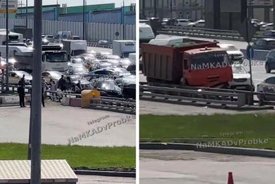 КАМАЗ протаранил 14 машин на МКАД: пострадали дети
