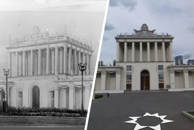 Павильон несколько раз менял свою тематику | Источник: архив ЦИГИ / Pastvu.com, Яндекс Карты