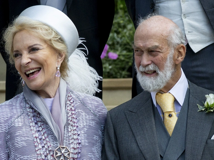 Принц и принцесса Майкл Кентские на свадьбе своей дочери, 18 мая 2019