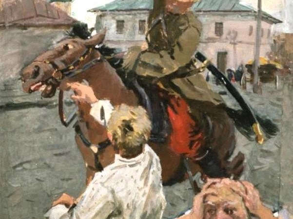Иллюстрация братьев Ткачёвых к роману «Как закалялась сталь»: эпизод защиты еврея от петлюровца | Источник: Хроники эпохи Реставрации 