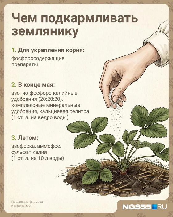 Важно не забывать подкармливать землянику  | Источник: Евгения Бикунова / Городские медиа 