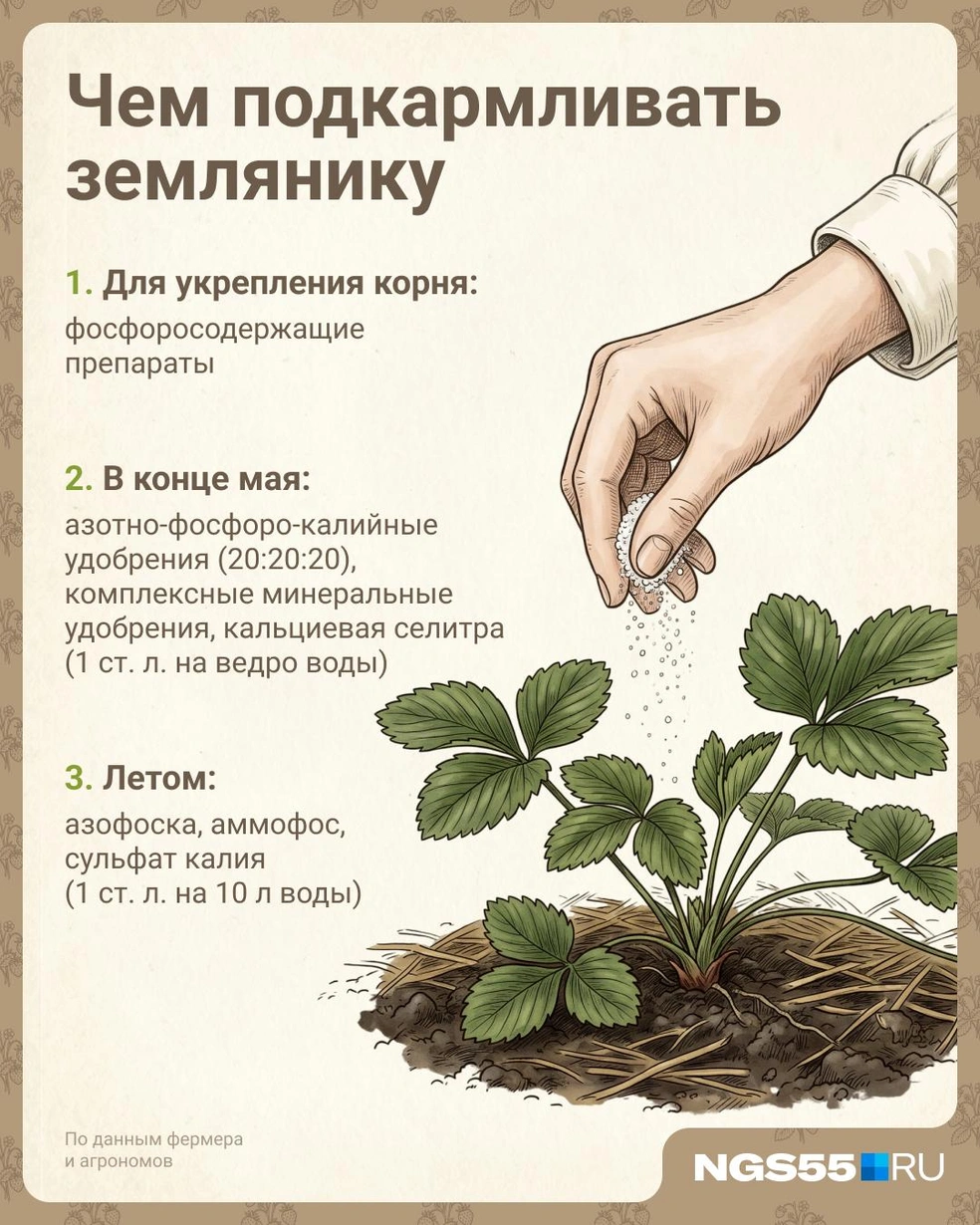 Важно не забывать подкармливать землянику  | Источник: Евгения Бикунова / Городские медиа 