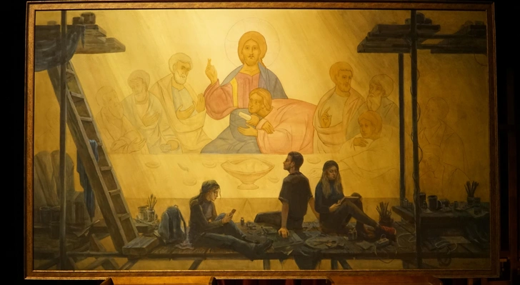 Ирина Балуева. «Тайная вечеря». Академия акварели и изящных искусств Сергея Андрияки. | Источник: пресс-служба выставки