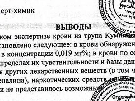 В крови погибшей обнаружены лишь анальгин и преднизолон | Источник: Юлия Липинская